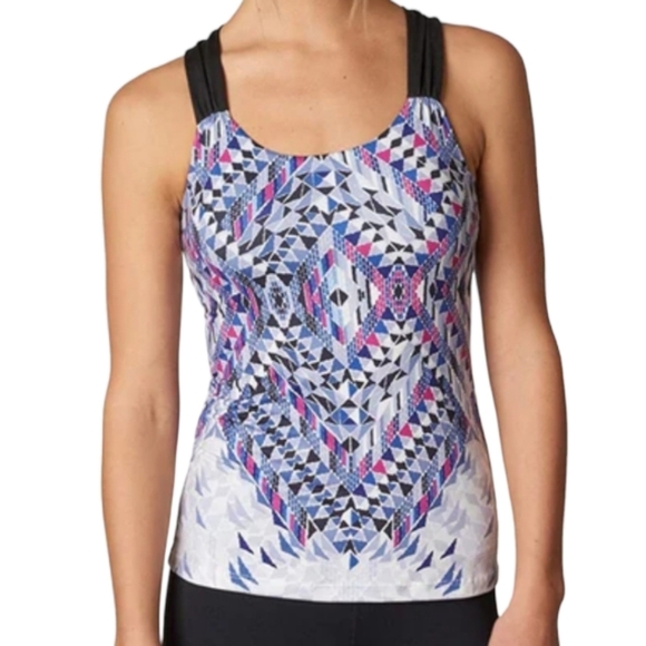 **NWT** PRANA PHOEBE INDIGO PRINT FIREFLY  TOP LONG TANK - Picture 1 of 6